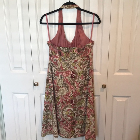 Ann Taylor Boho Floral Halter Dress Size 10 - Picture 2 of 11